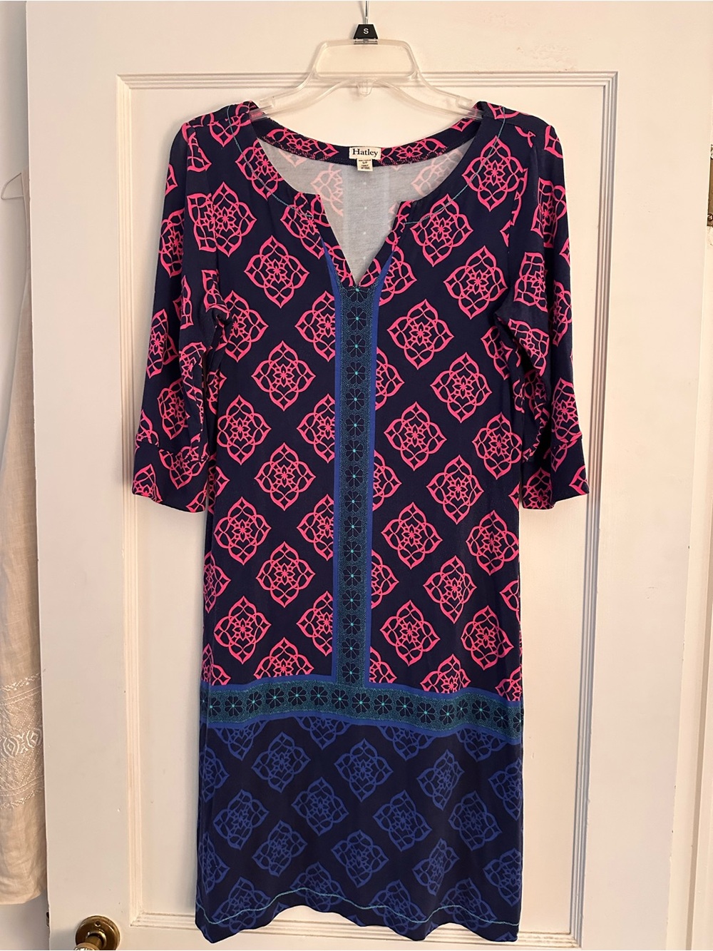 Hatley Navy and Pink Printed Tunic Top